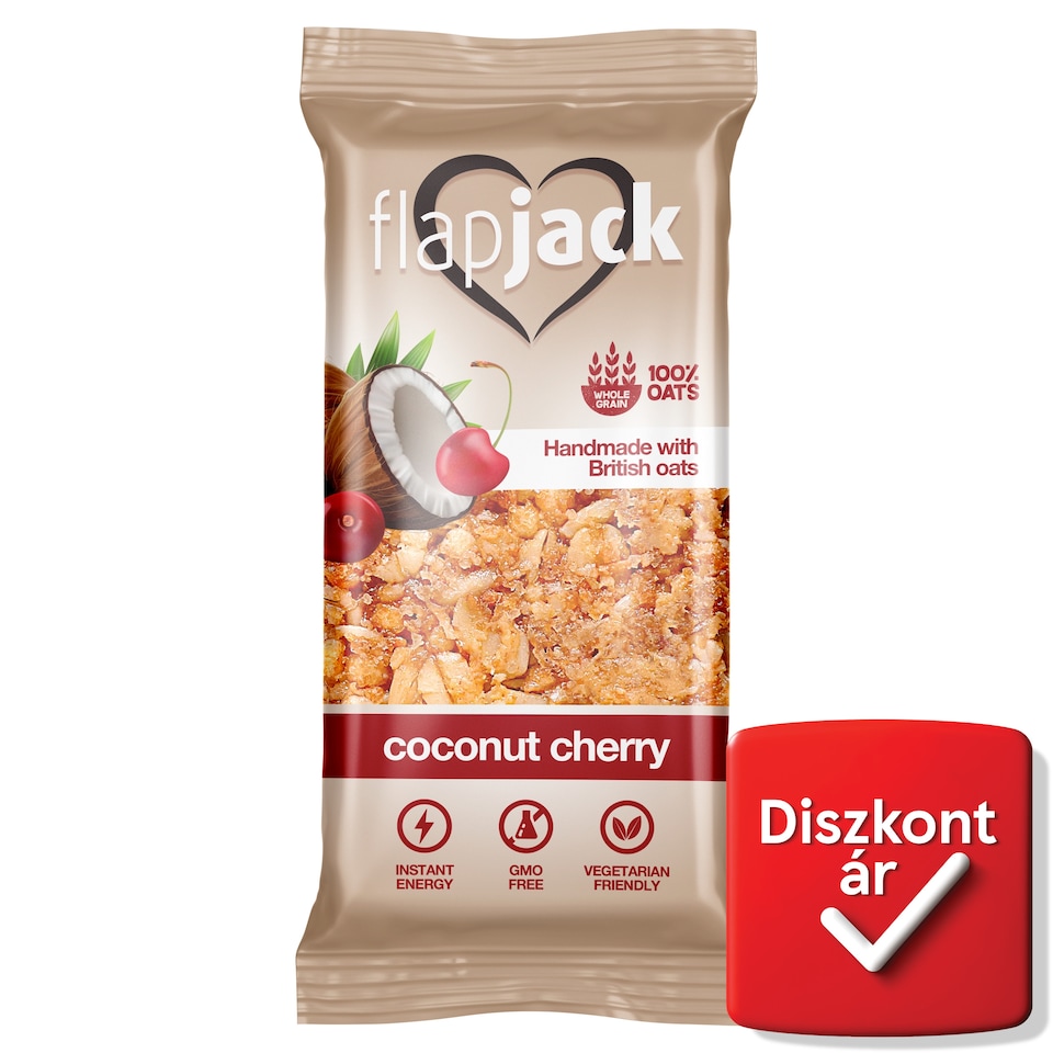 FlapJack kókuszos zabszelet kandírozott cseresznyedarabokkal 100 g