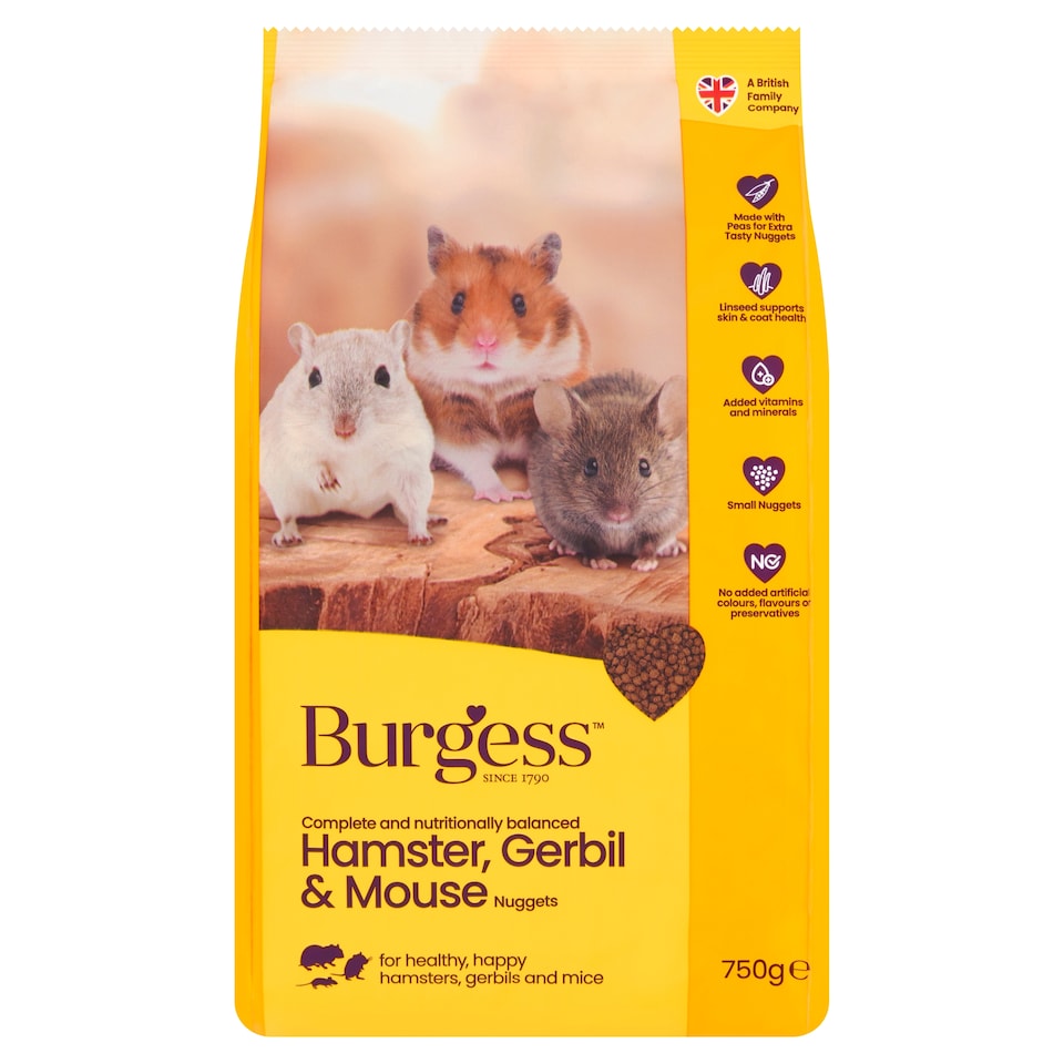 Burgess Hamster Gerbil & Mouse Food Mix 750G
