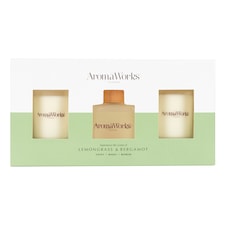 Aromaworks Lemongrass & Bergamot Diffuser & Votive Giftset 