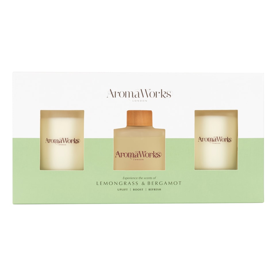 Aromaworks Lemongrass & Bergamot Diffuser & Votive Giftset 