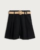 image 4 of F&F Pleated Belted Shorts in Black