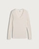 image 4 of F&F Medium Warmth Thermal Lace Trim Long Sleeved Top in Neutral