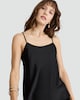 image 1 of F&F Satin Strappy Cami Top in Black
