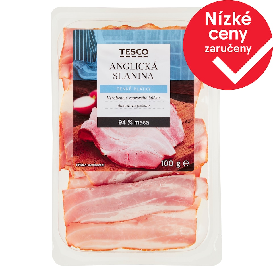 Tesco Anglická slanina 100g
