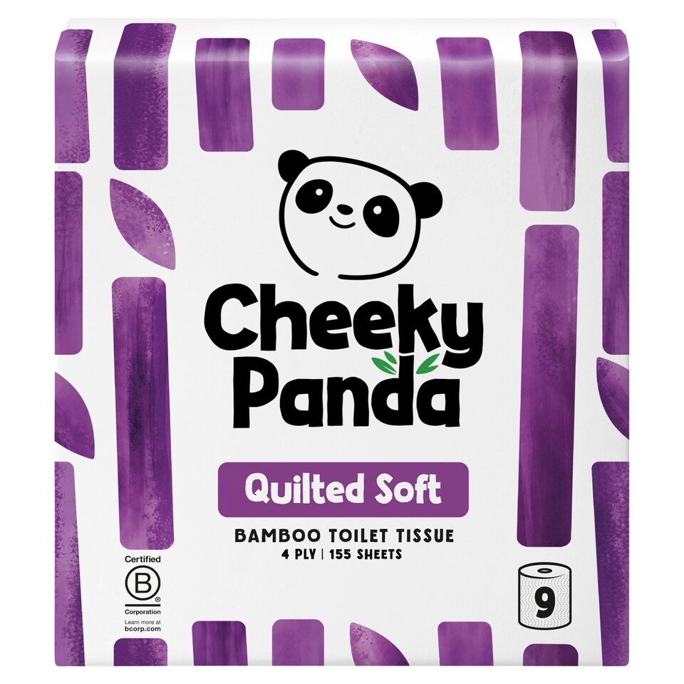 Cheeky Panda Quilted Soft Bamboo 4ply Toilet Tissue 9 rolls