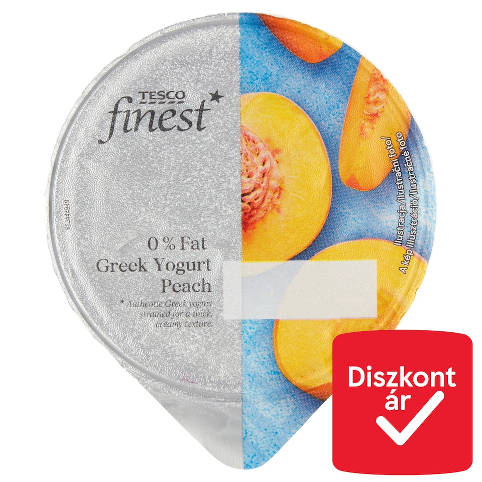 Tesco Finest 0% Fat Peach Greek Yogurt 150 g