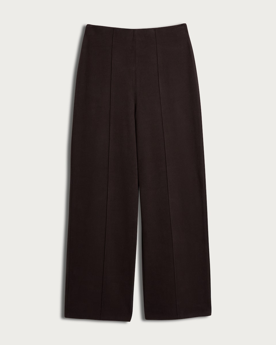 image 1 of F&F Wide Leg Seam Detail Trousers in Brown