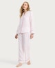 image 1 of F&F Pure Cotton Stripe Heart Print Pyjama Set in Pink