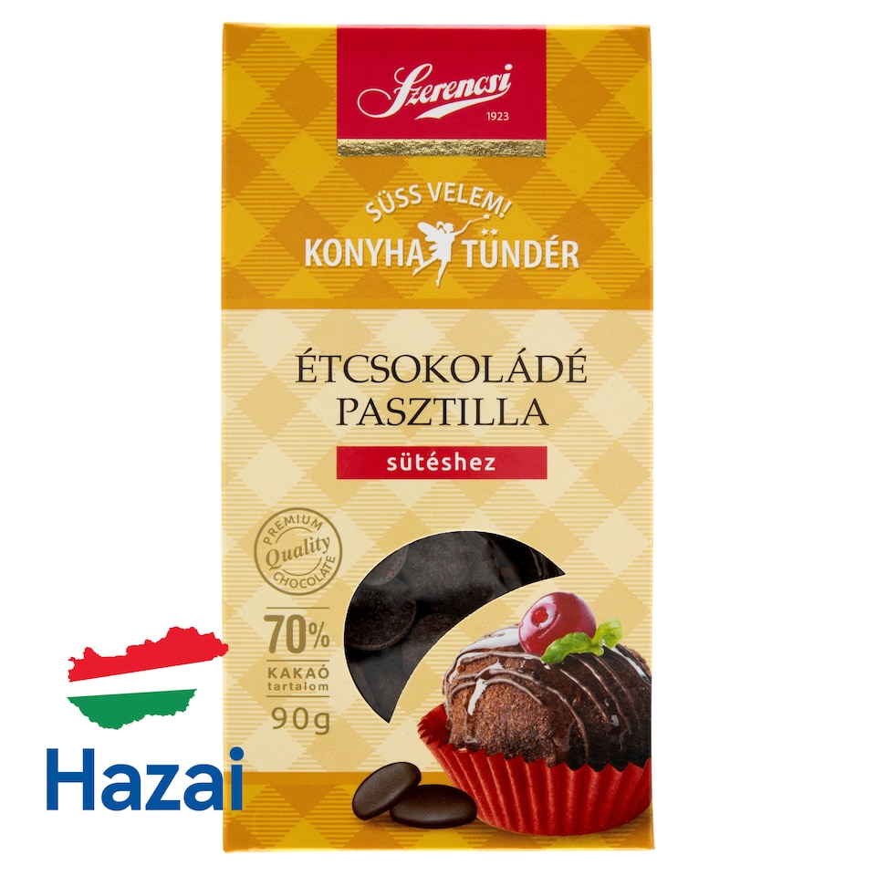 Szerencsi Konyhatündér Dark Chocolate Pastilles for Baking 90 g