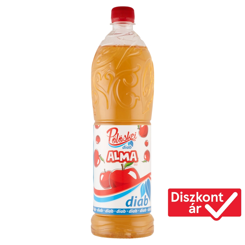 Pölöskei Diab alma ízű szörp édesítőszerekkel 1 l