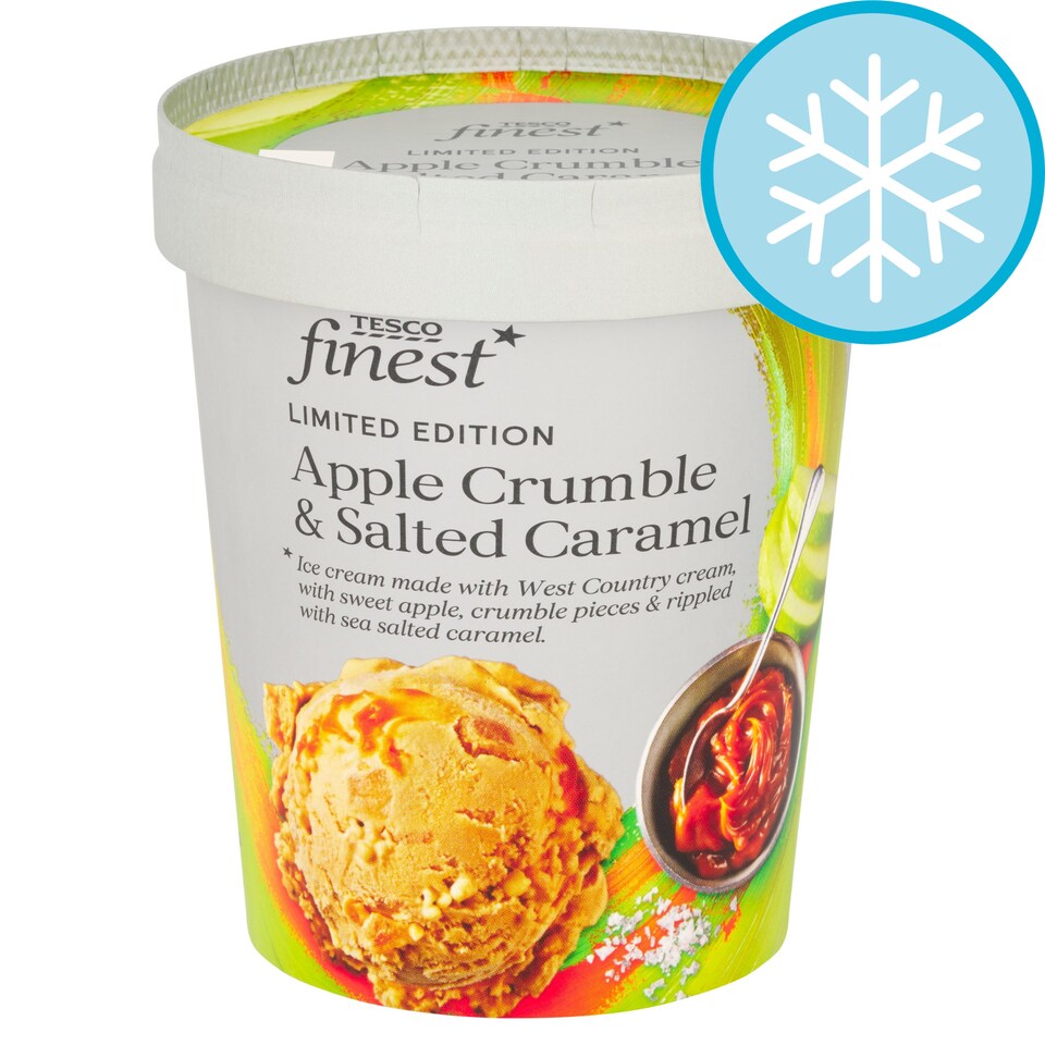 Tesco Finest Apple Crumble & Salted Caramel Ice Cream Tub 480ml Tesco