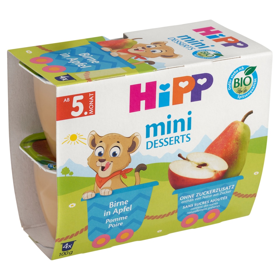 HiPP Organic Apples with Pears 4 x 100g (400g)