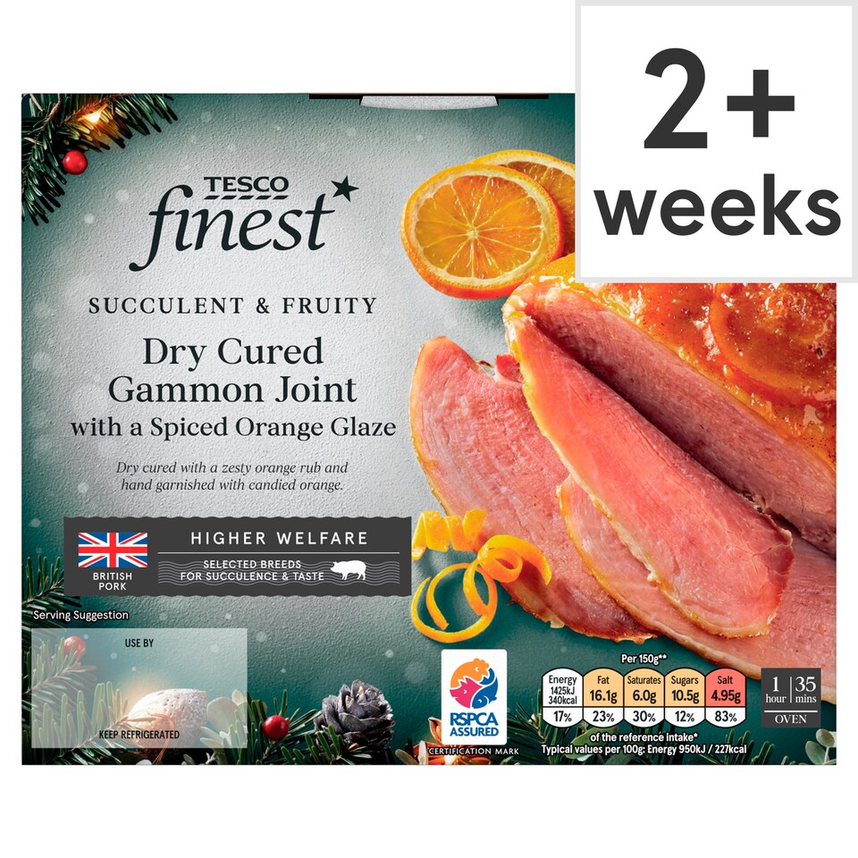 49. Tesco Finest Dry Cured Gammon Joint with a Spiced Orange Glaze 1kg (Serves 4)