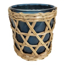 F&F Home Lemon and Basil Rattan and Glass Candle Assorted 221g