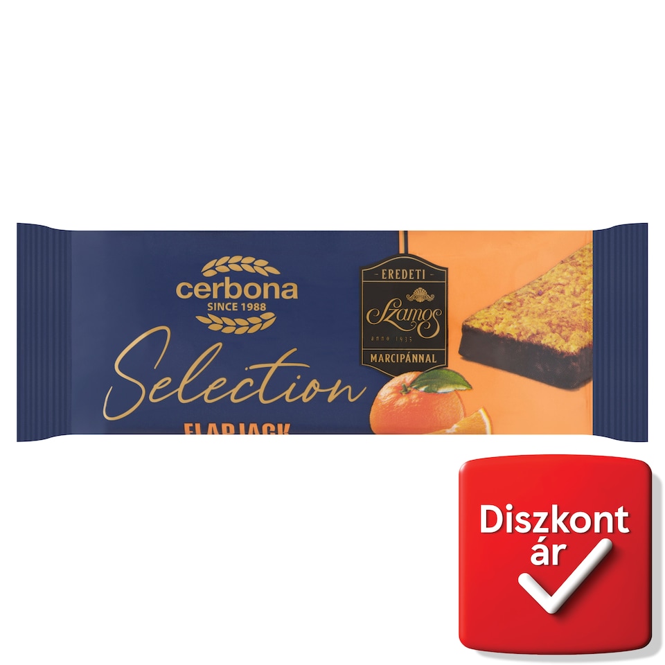 Cerbona Selection Flapjack zabszelet narancsos marcipánnal, kakaós bevonó talppal 40 g