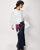 image 3 of F&F Draped Cape Blouse in Cream
