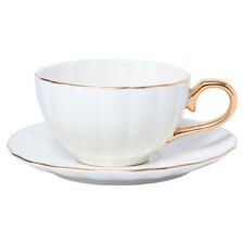 Fox And Ivy Scalloped Cup And Saucer