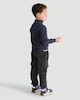image 2 of F&F Boys Cotton Rich Corduroy Cuffed Cargo Trousers in Grey