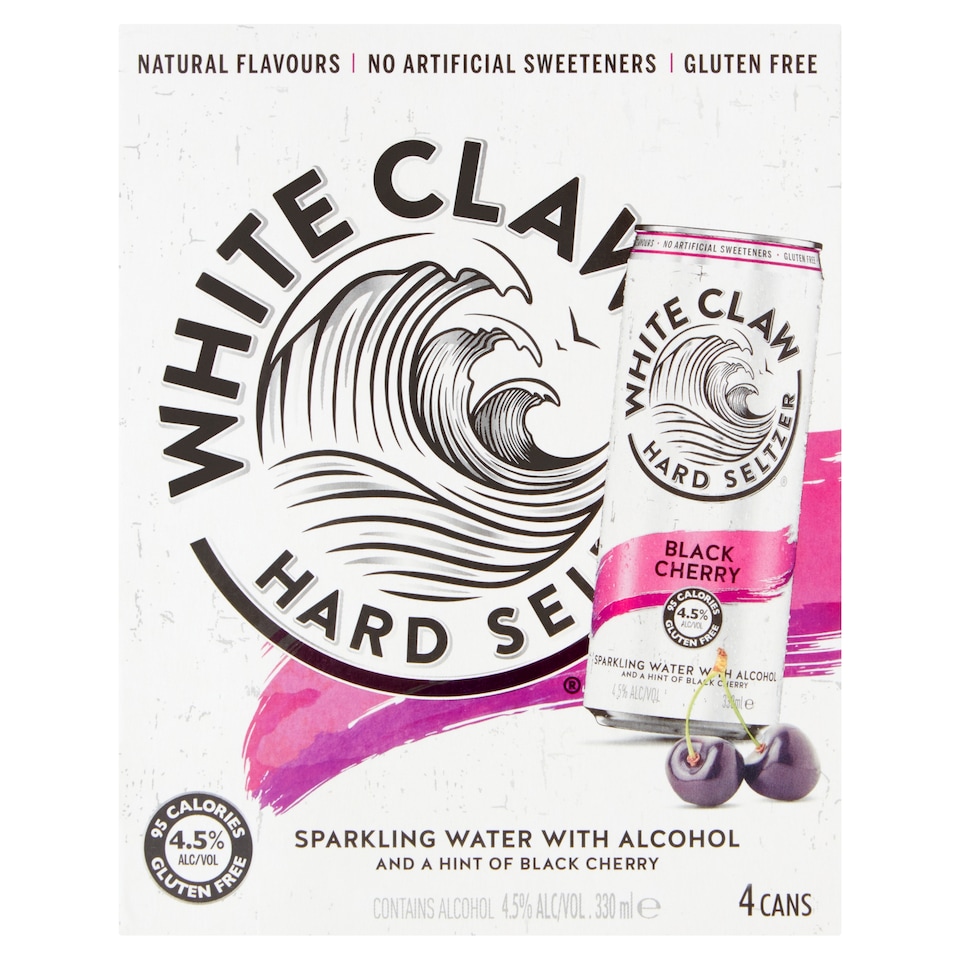 White Claw Hard Seltzer Black Cherry 4X330ml