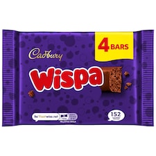 Cadbury Wispa Chocolate Bar 4 Pack Multipack 111.6g