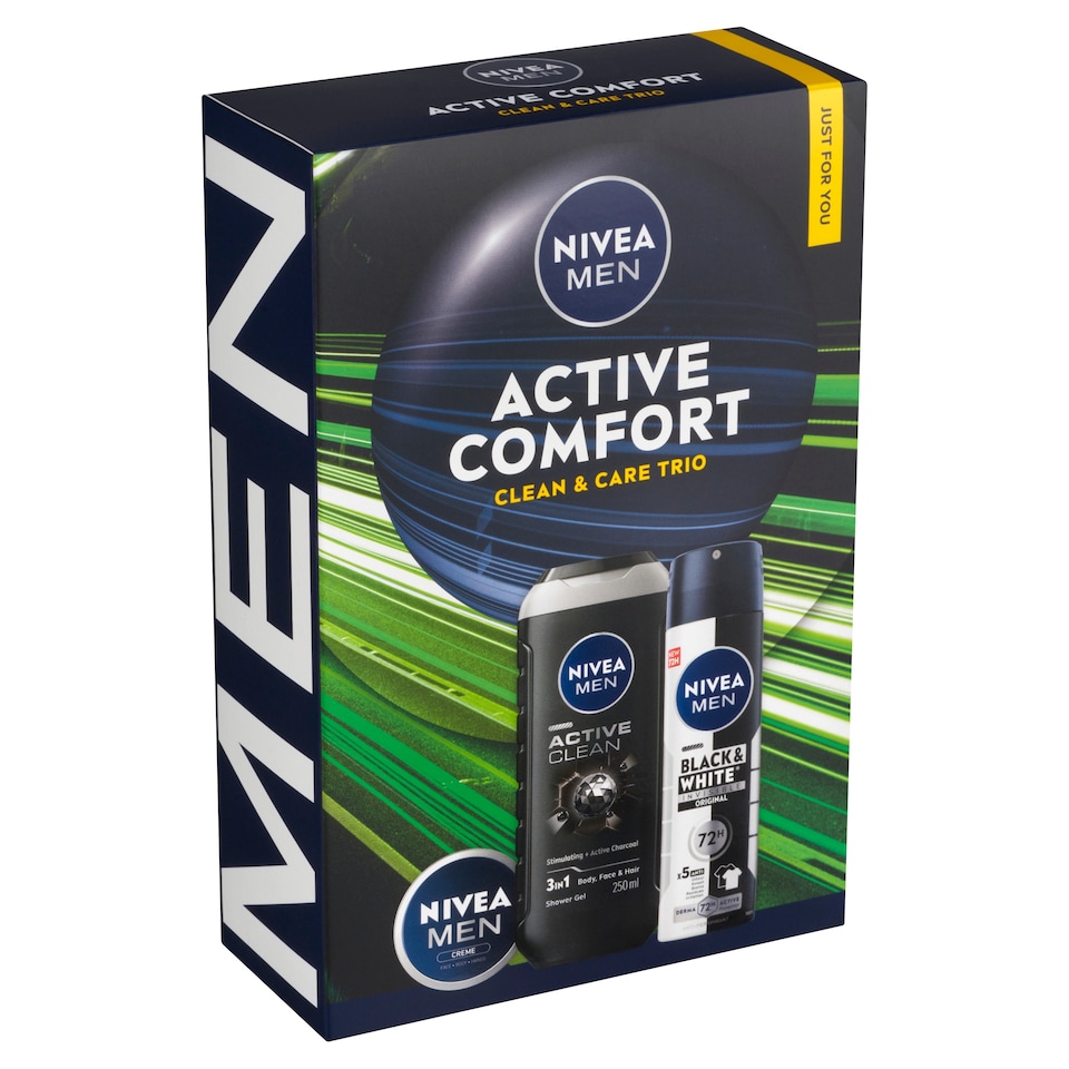 Obrázek 1 pro produkt Nivea Men Active Comfort Clean & Care Trio Dárková sada