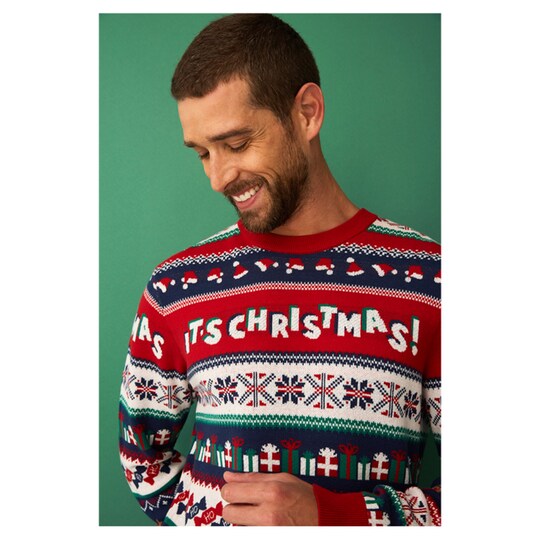 Mens Novelty It's Christmas Jumper XXL Tesco Groceries