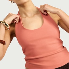 F&F Cotton Rich Halter Neck Top in Brick