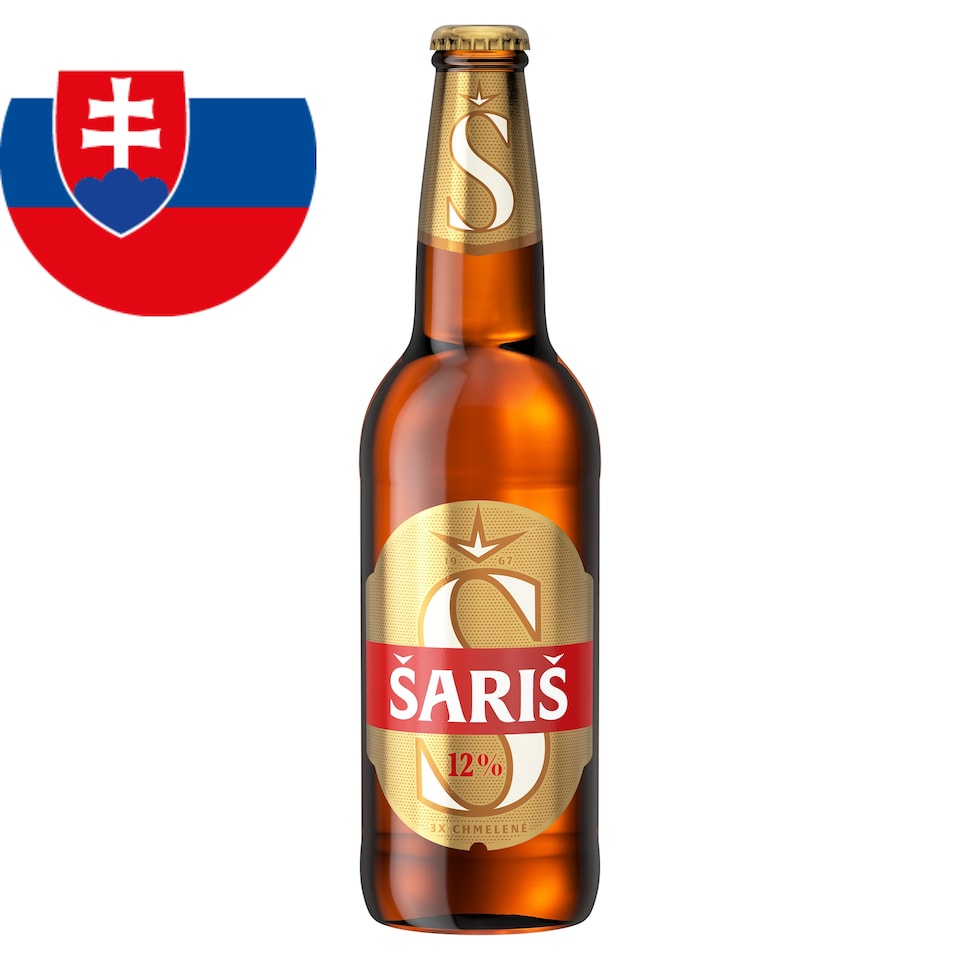 Šariš Žiarivá 12 pivo ležiak svetlý 500 ml