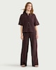 image 2 of F&F Textured Wide Leg Co-ord Trousers in Brown