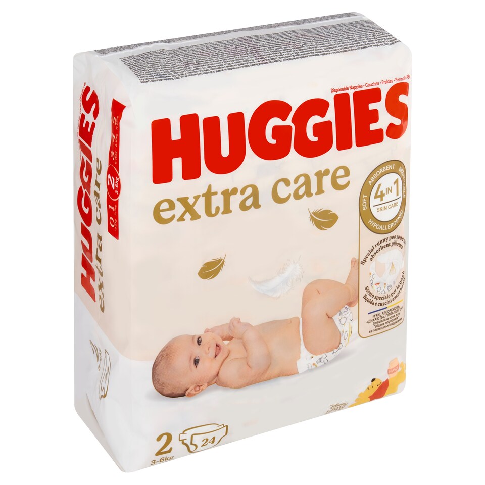Obrázek 1 pro produkt Huggies Extra Care plenky velikost 2 pro děti 3-6kg 24 ks