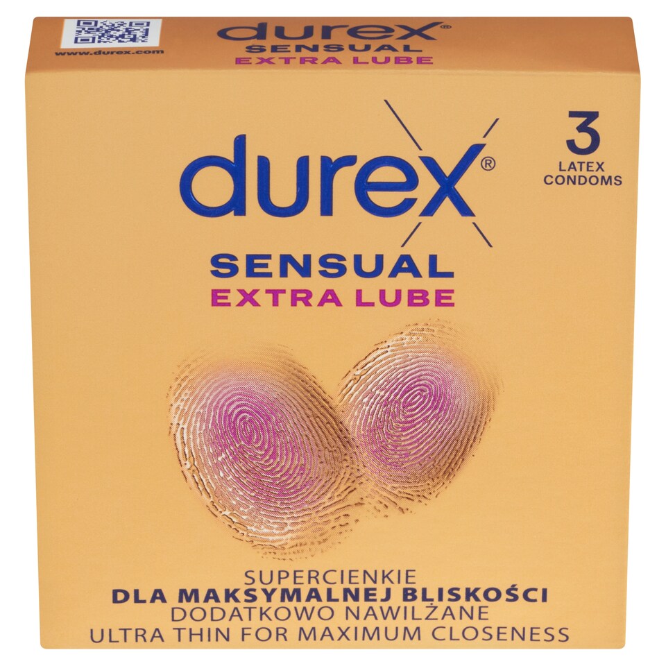 image 1 of Durex Sensual Extra Lube Condoms 3 pcs