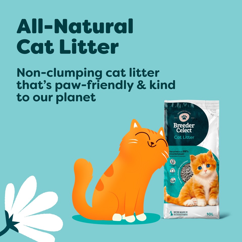 image 1 of Breeder's Choice Recycled Paper Cat Litter 10L 