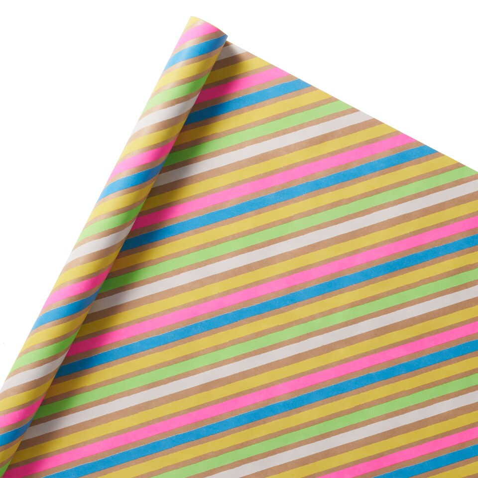 image 1 of Paperchase Christmas Striped 3m Roll Wrap