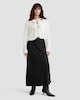image 2 of F&F Sequin Faux Velvet Bow Jacket in Cream