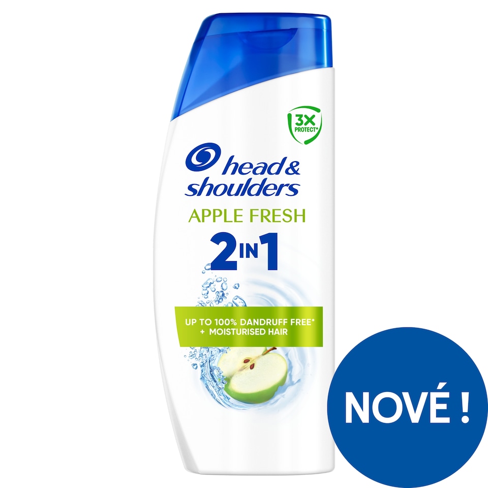 Obrázek 1 pro produkt Head & Shoulders Apple Fresh, Šampon a Kondicionér 2v1, 400ml. Ochrana před Mastnotou a Svědivostí