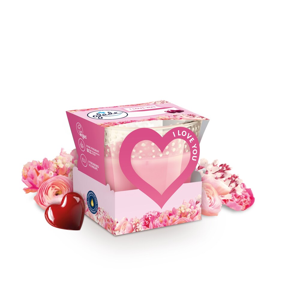 obrázok 1 z Glade Vonná sviečka v skle I Love You 112 g