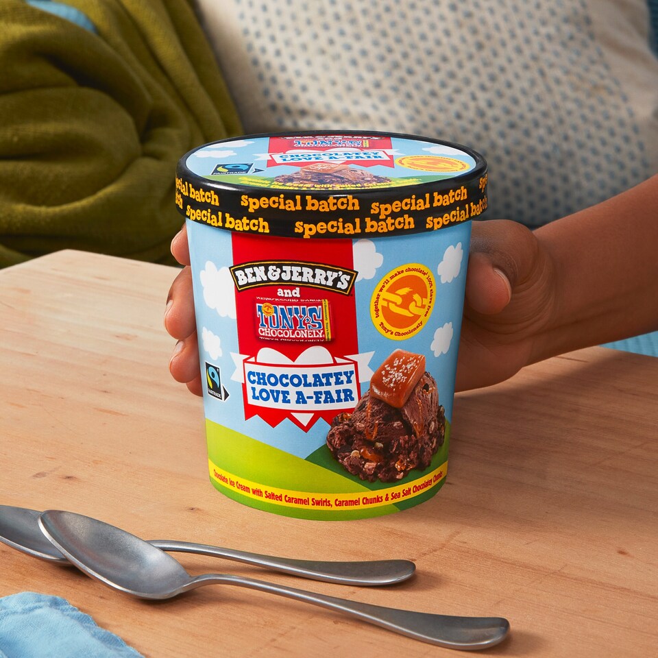 image 1 of Ben & Jerry's Tony's Chocolonely Chocolate Love A Fair Ice Cream Tub 465ml