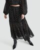 image 2 of F&F Tiered Metallic Polka Dot Co-ord Midi Skirt in Black