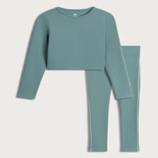 F&F Active Girls ULTRAMOVE 2-Piece Long Sleeved Top and Leggings Set in Green