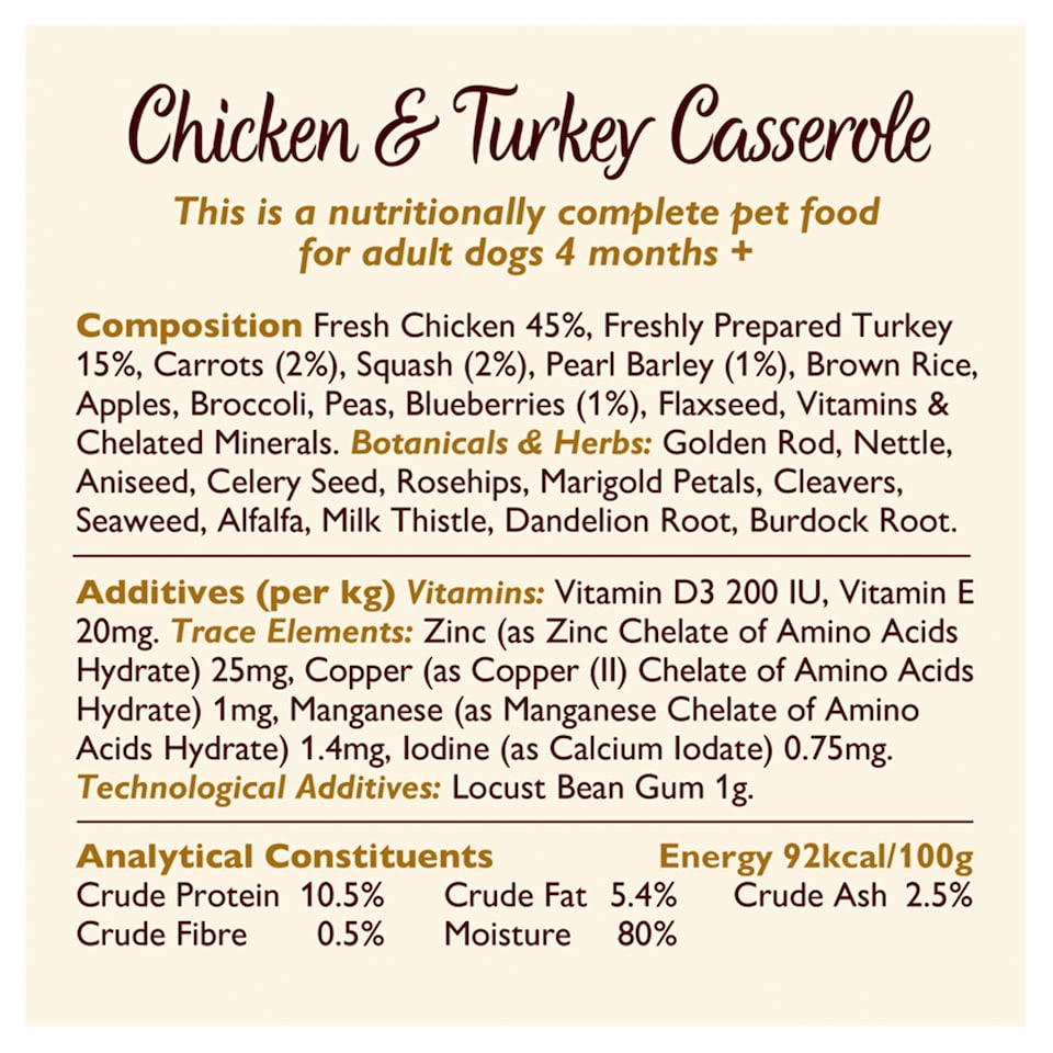 image 1 of Lily's Kitchen Chicken Turkey Tin Casserole Dog Food 400G