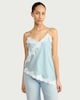 image 2 of F&F Asymmetric Hem Lace Trim Cami Top in Blue