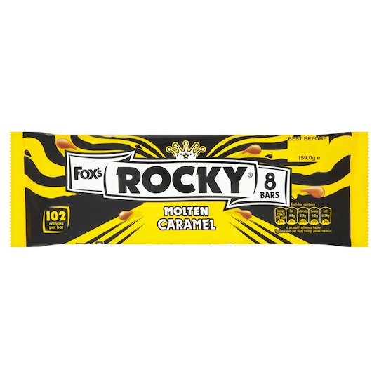 Fox's Rocky Molton Caramel 8 Pack 159G Tesco Groceries