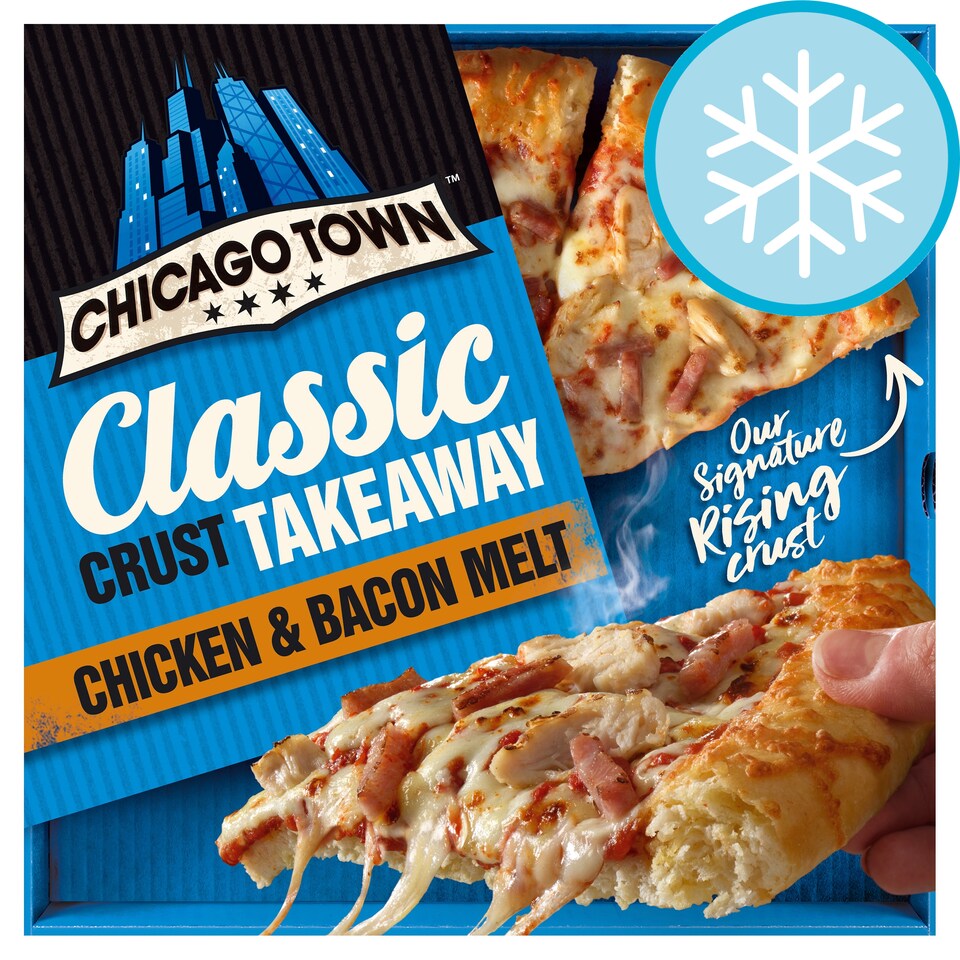 Chicago Town Large Takeaway Chicken And Bacon Pizzas 495G