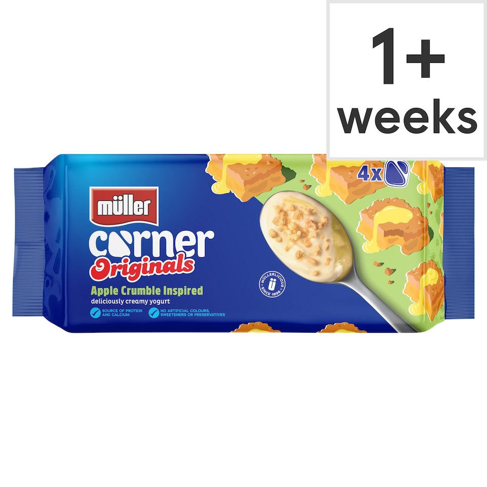 image 1 of Muller Corner Originals Apple Crumble Yogurts 4x124g