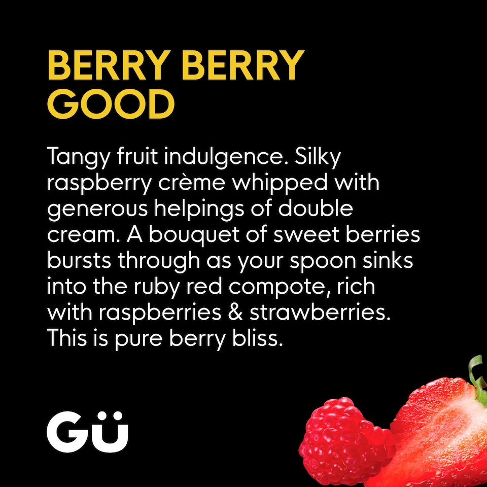 image 1 of Gu Raspberry & Strawberry Fruit Crème Dessert 2x85g