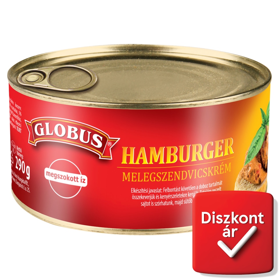 Globus hamburger ízesítésű melegszendvicskrém 290 g