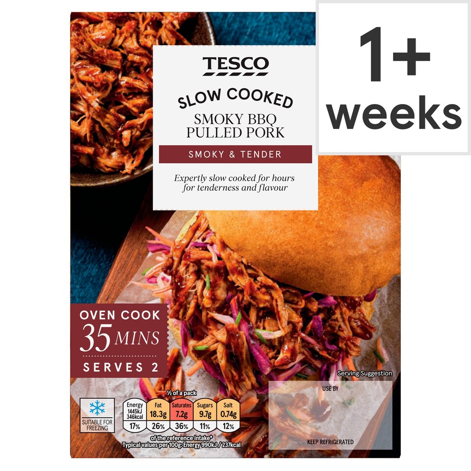 Tesco Slow Cooked Smoky BBQ Pulled Pork 410g