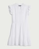 image 4 of F&F Pure Cotton Double Cloth Ruffle Sleeved Tiered Dress in White