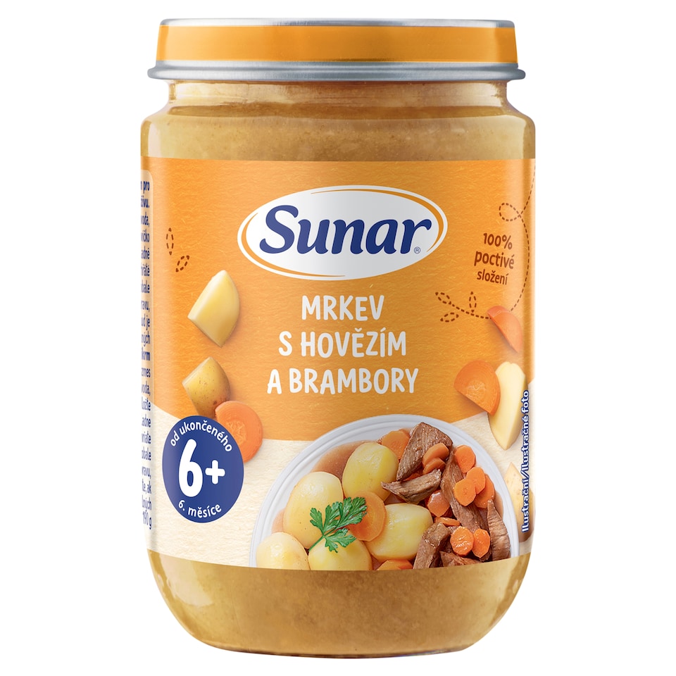 Obrázek 1 pro produkt Sunar příkrm mrkev s hovězím a brambory 6m+, 190g