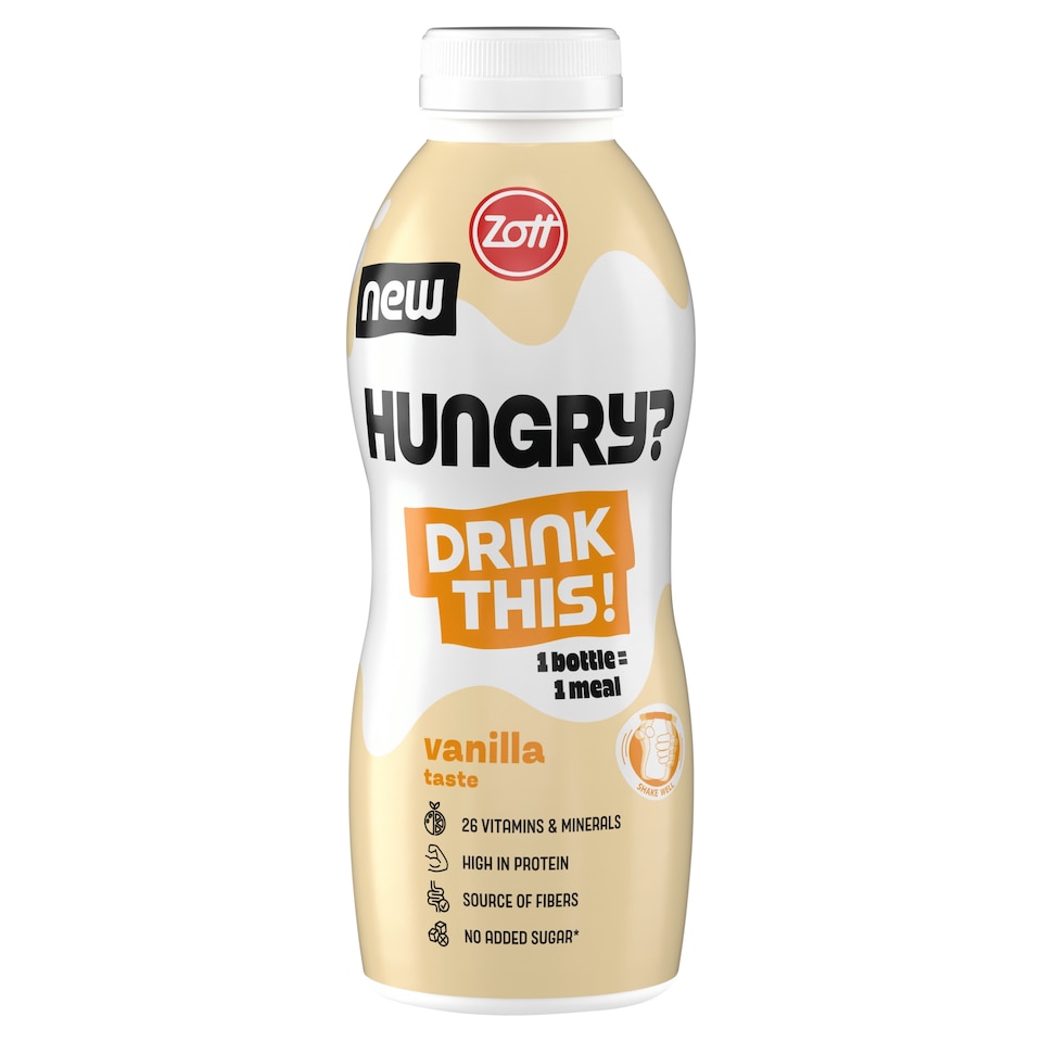 Zott Hungry? Vanilla-Flavored Drink with Added Vitamins, Minerals and Sweeteners 500 ml
